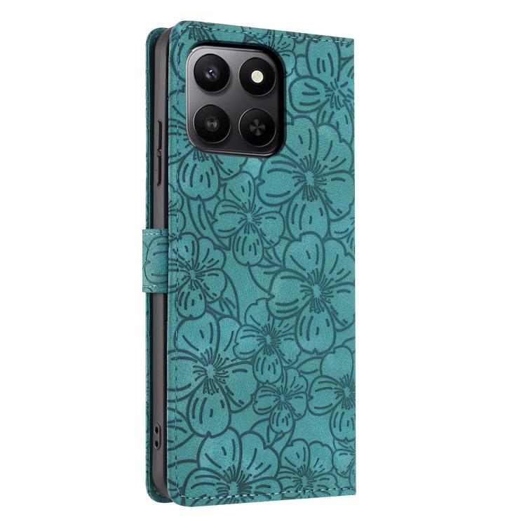 For Honor 400 Smart 5G / 4G Cherry Blossoms Embossed Leather Phone Case