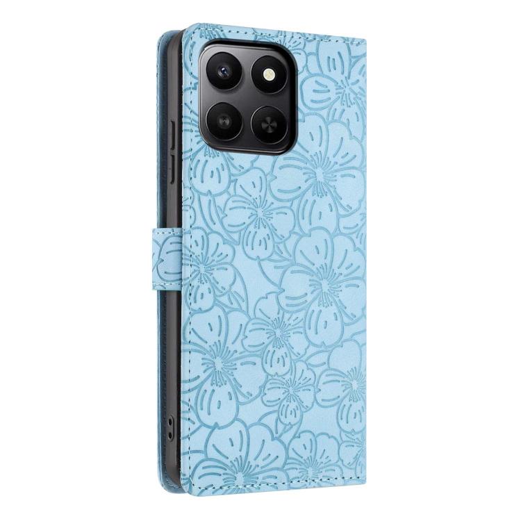 For Honor 400 Smart 5G / 4G Cherry Blossoms Embossed Leather Phone Case