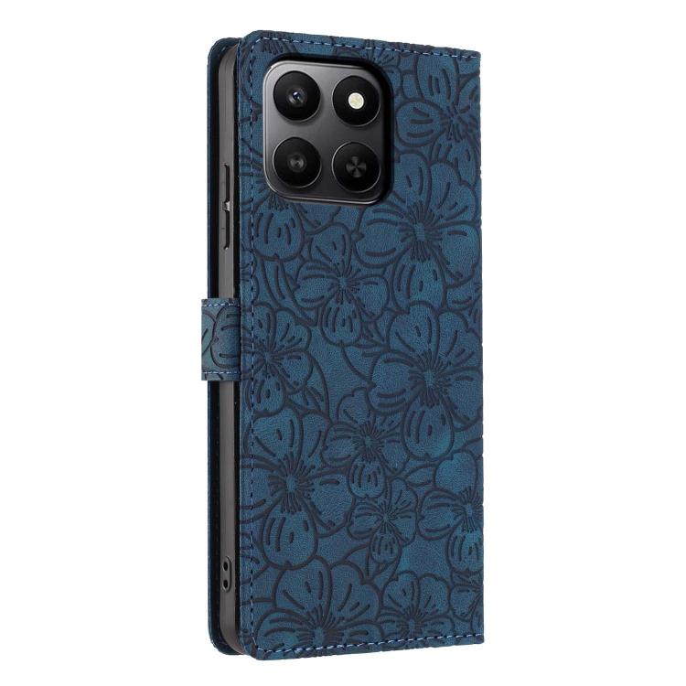 For Honor 400 Smart 5G / 4G Cherry Blossoms Embossed Leather Phone Case