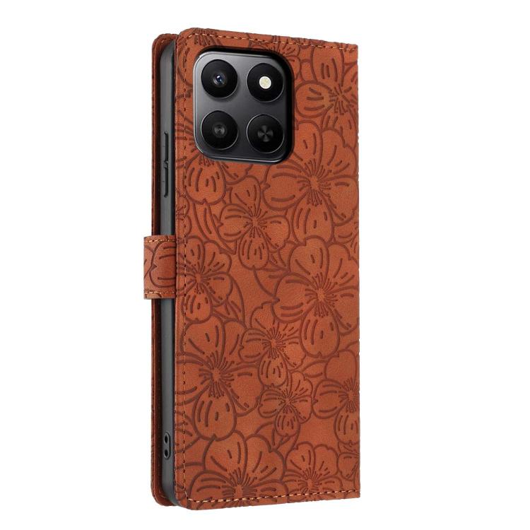 For Honor 400 Smart 5G / 4G Cherry Blossoms Embossed Leather Phone Case