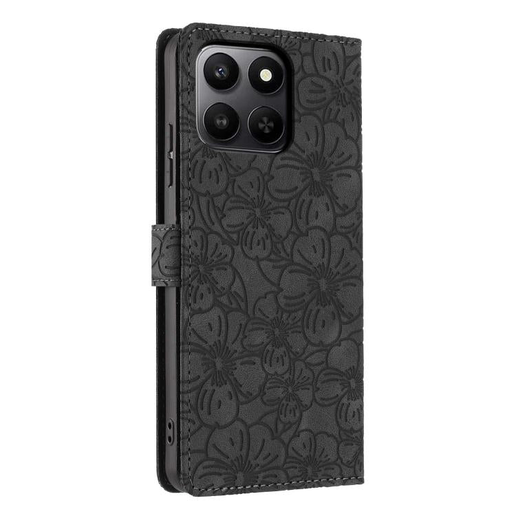 For Honor 400 Smart 5G / 4G Cherry Blossoms Embossed Leather Phone Case