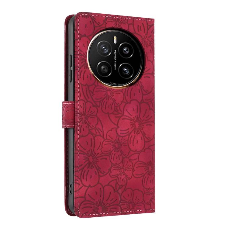 For Honor Magic7 Cherry Blossoms Embossed Leather Phone Case