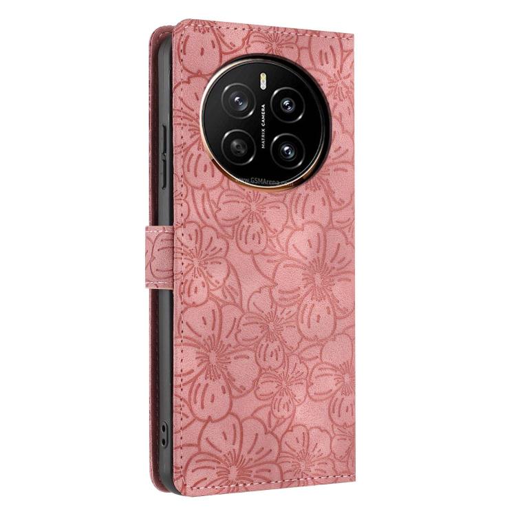For Honor Magic7 Cherry Blossoms Embossed Leather Phone Case