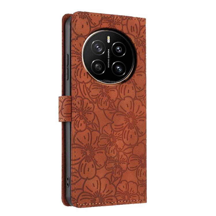 For Honor Magic7 Cherry Blossoms Embossed Leather Phone Case