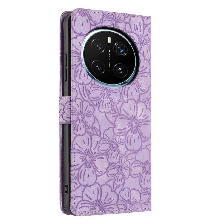 For Honor Magic7 Pro Cherry Blossoms Embossed Leather Phone Case