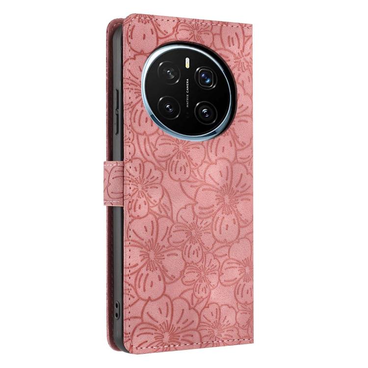 For Honor Magic7 Pro Cherry Blossoms Embossed Leather Phone Case