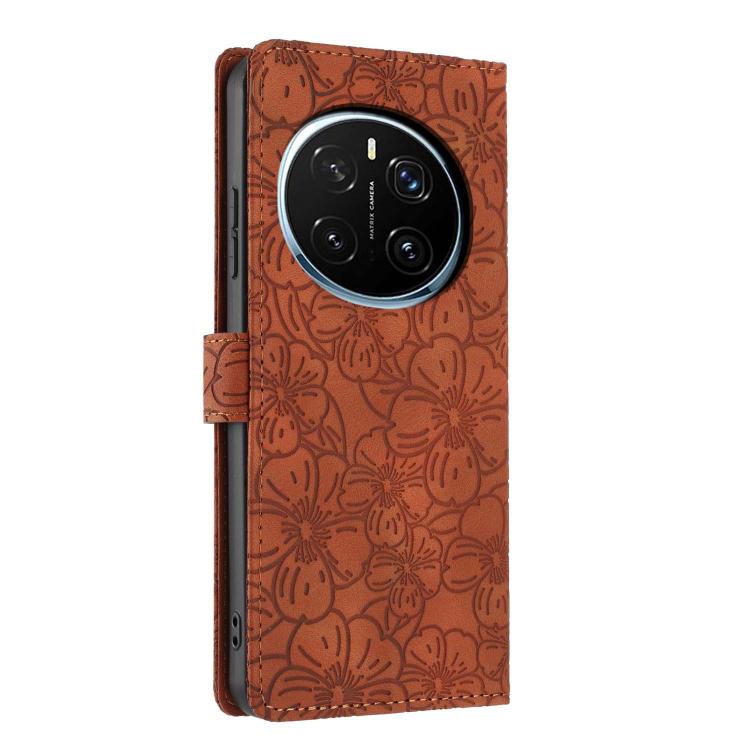 For Honor Magic7 Pro Cherry Blossoms Embossed Leather Phone Case