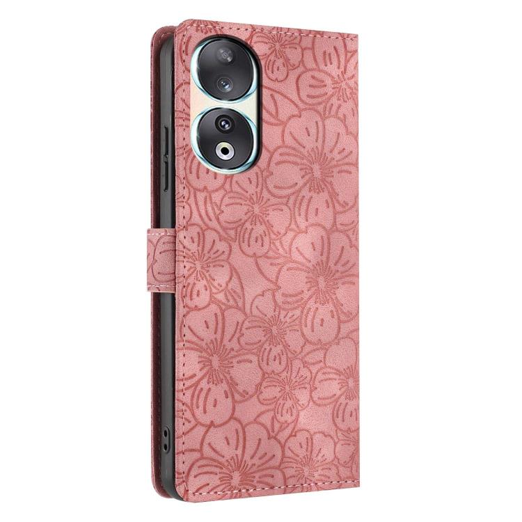 For Honor 90 Cherry Blossoms Embossed Leather Phone Case