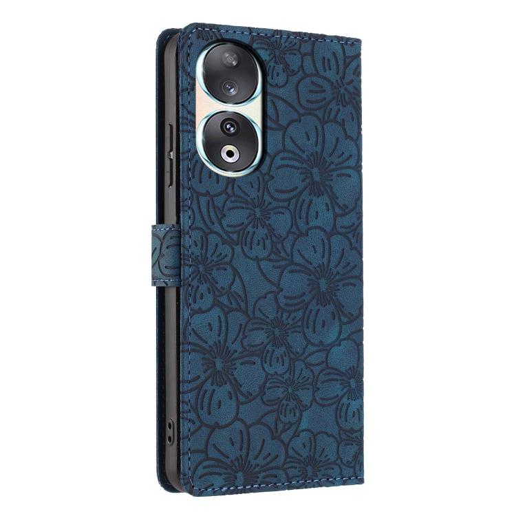 For Honor 90 Cherry Blossoms Embossed Leather Phone Case