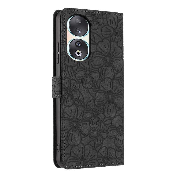 For Honor 90 Cherry Blossoms Embossed Leather Phone Case