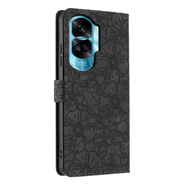 For Honor 90 Lite Cherry Blossoms Embossed Leather Phone Case
