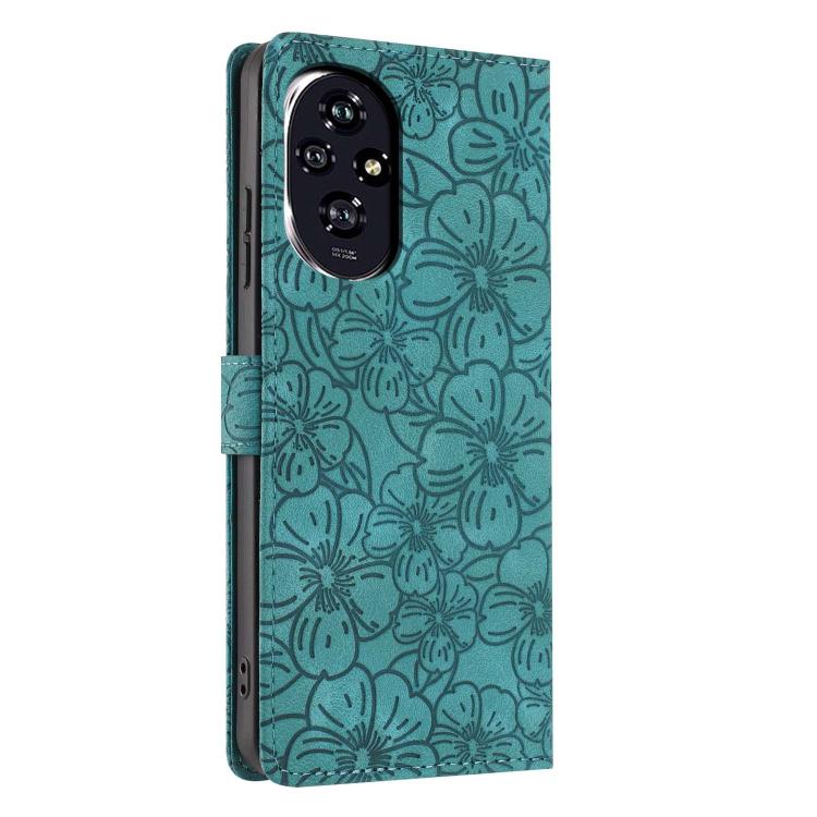 For Honor 200 Cherry Blossoms Embossed Leather Phone Case