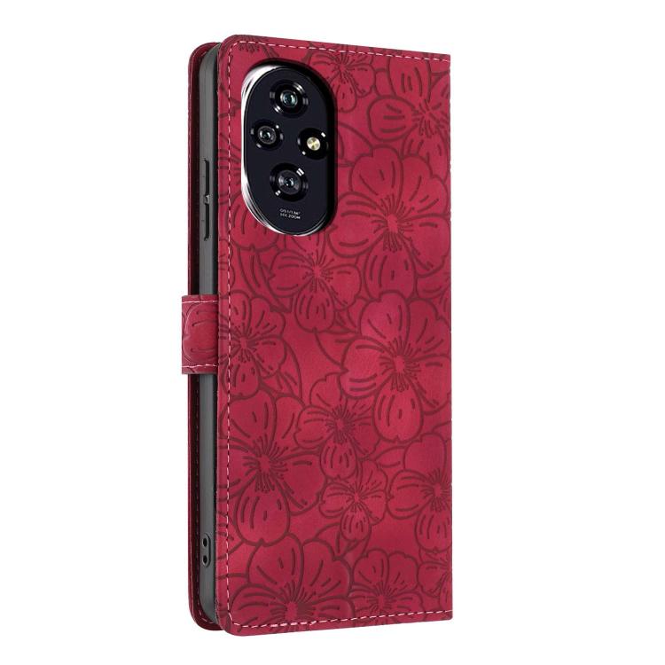 For Honor 200 Cherry Blossoms Embossed Leather Phone Case
