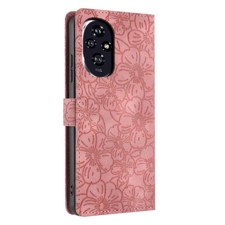 For Honor 200 Cherry Blossoms Embossed Leather Phone Case