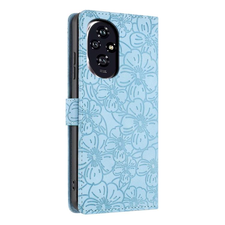 For Honor 200 Cherry Blossoms Embossed Leather Phone Case