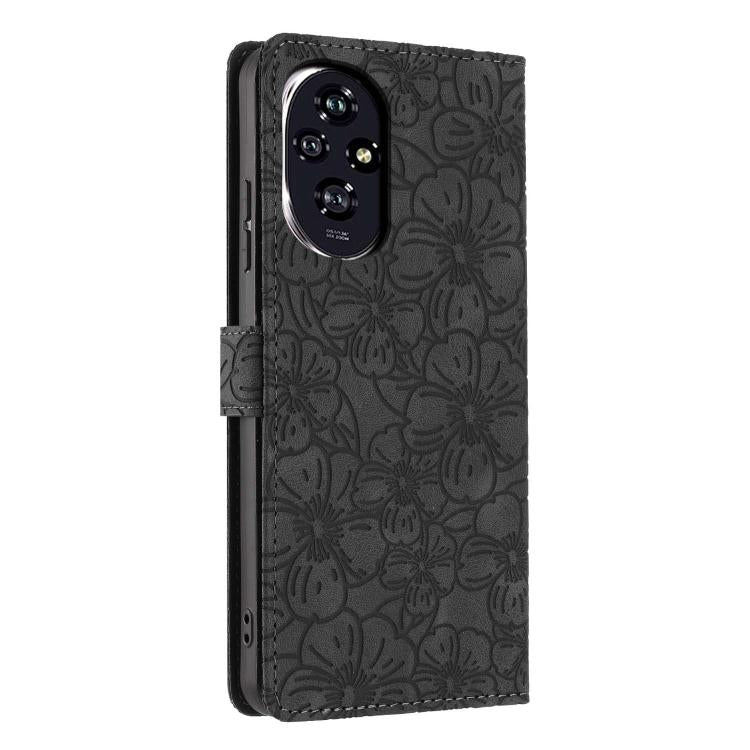 For Honor 200 Cherry Blossoms Embossed Leather Phone Case