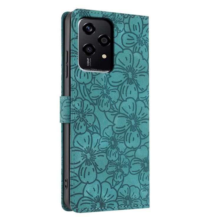 For Honor 200 Lite Global Cherry Blossoms Embossed Leather Phone Case