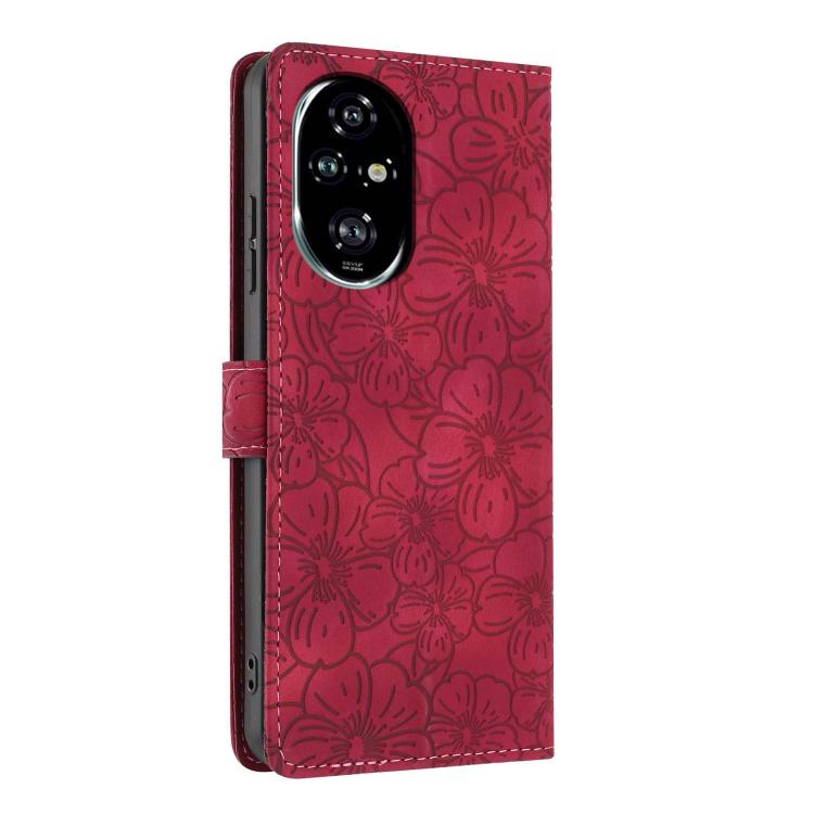 For Honor 200 Pro Cherry Blossoms Embossed Leather Phone Case