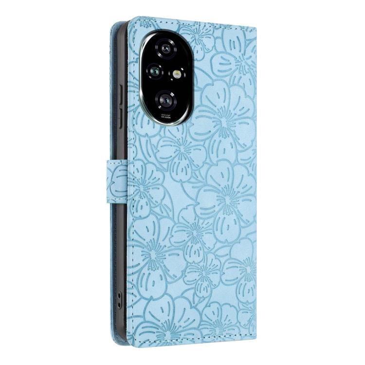 For Honor 200 Pro Cherry Blossoms Embossed Leather Phone Case