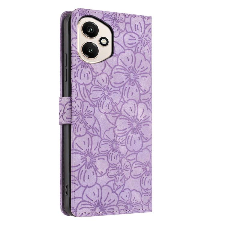 For Honor 400 Global 156.5mm Cherry Blossoms Embossed Leather Phone Case