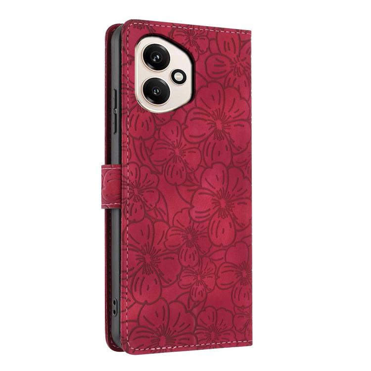 For Honor 400 Global 156.5mm Cherry Blossoms Embossed Leather Phone Case