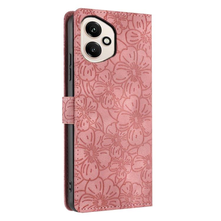 For Honor 400 Global 156.5mm Cherry Blossoms Embossed Leather Phone Case