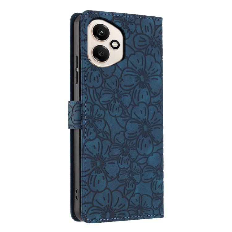 For Honor 400 Global 156.5mm Cherry Blossoms Embossed Leather Phone Case