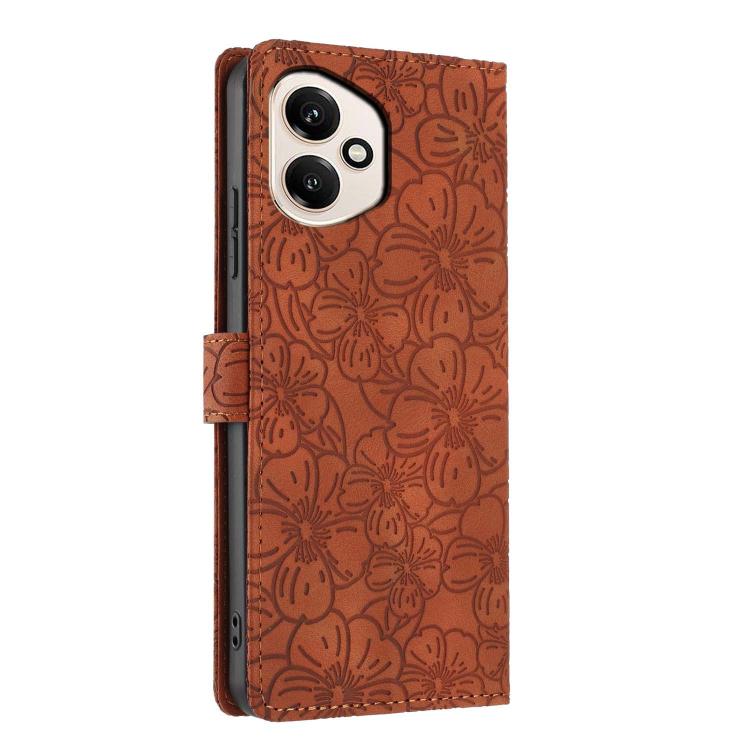 For Honor 400 Global 156.5mm Cherry Blossoms Embossed Leather Phone Case