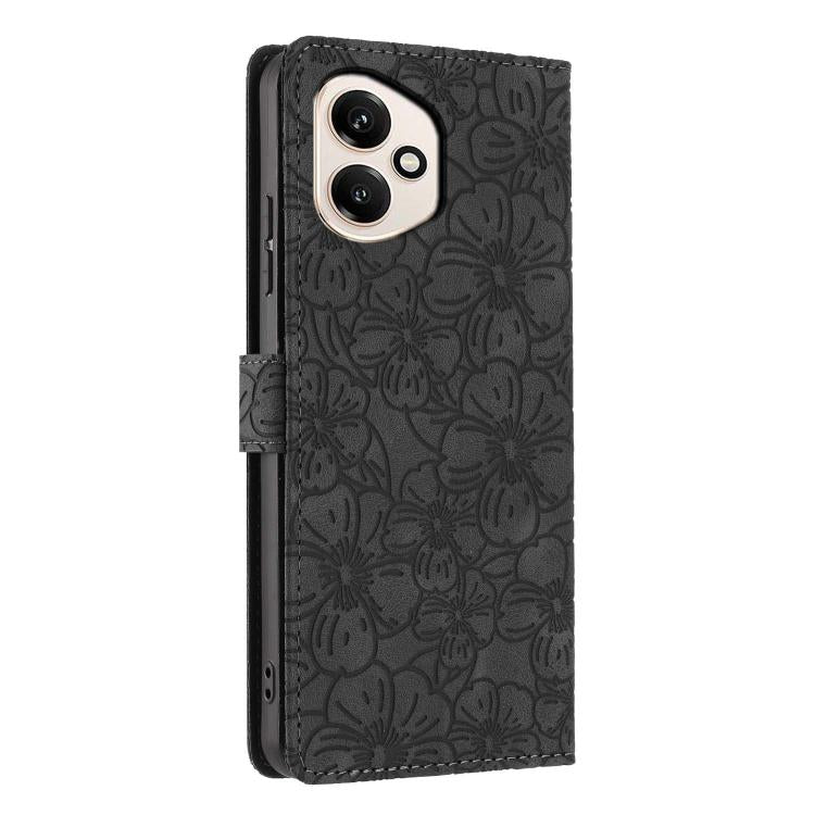 For Honor 400 Global 156.5mm Cherry Blossoms Embossed Leather Phone Case