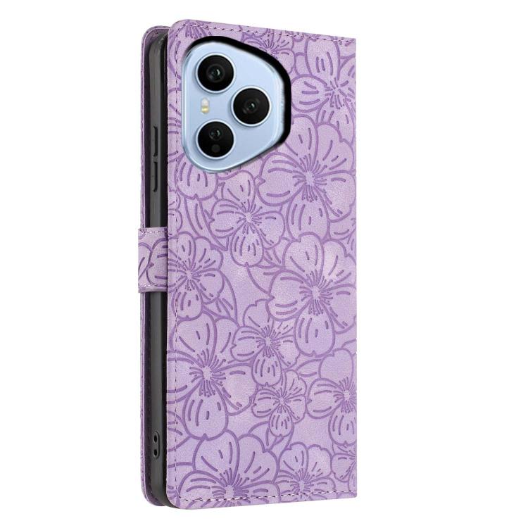 For Honor 400 Pro Global 160.8mm Cherry Blossoms Embossed Leather Phone Case