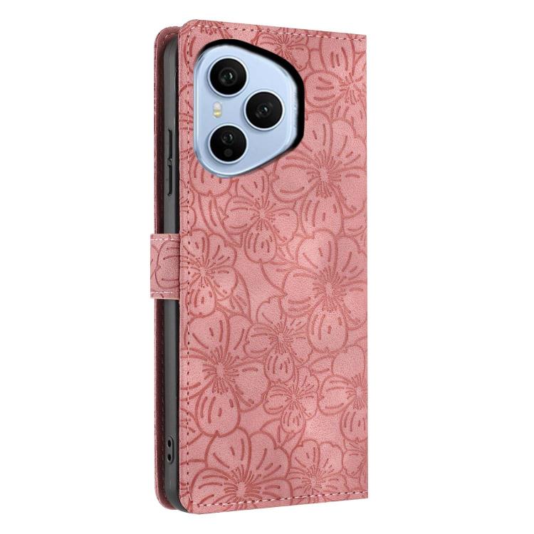 For Honor 400 Pro Global 160.8mm Cherry Blossoms Embossed Leather Phone Case