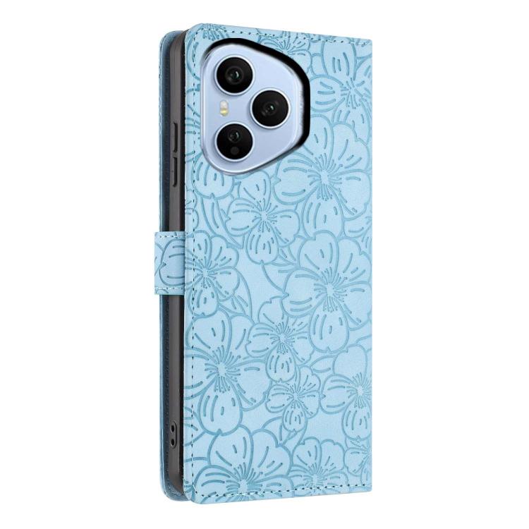 For Honor 400 Pro Global 160.8mm Cherry Blossoms Embossed Leather Phone Case
