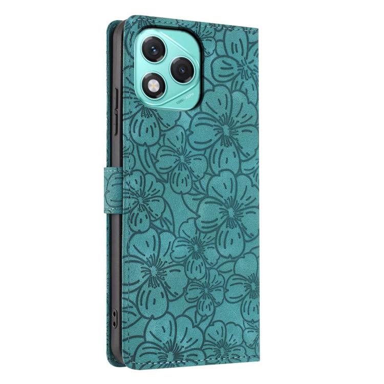 For Honor 400 Lite Global Cherry Blossoms Embossed Leather Phone Case
