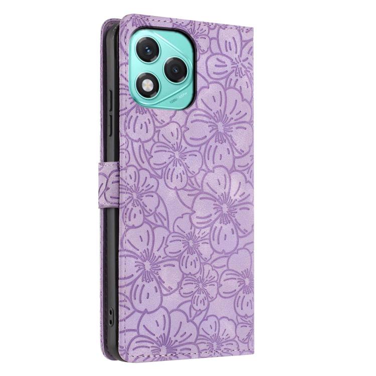 For Honor 400 Lite Global Cherry Blossoms Embossed Leather Phone Case