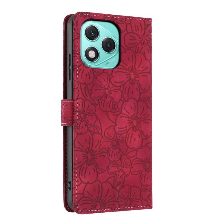 For Honor 400 Lite Global Cherry Blossoms Embossed Leather Phone Case