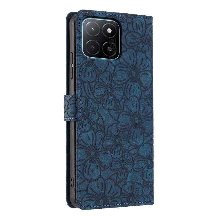 For Honor X5b 4G / X5b Plus 4G Cherry Blossoms Embossed Leather Phone Case