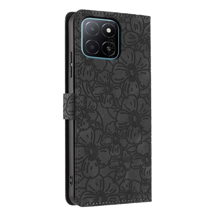 For Honor X5b 4G / X5b Plus 4G Cherry Blossoms Embossed Leather Phone Case