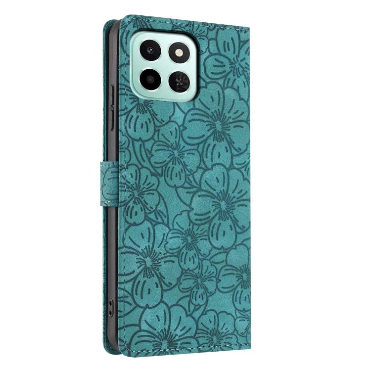 For Honor X6c 4G Cherry Blossoms Embossed Leather Phone Case