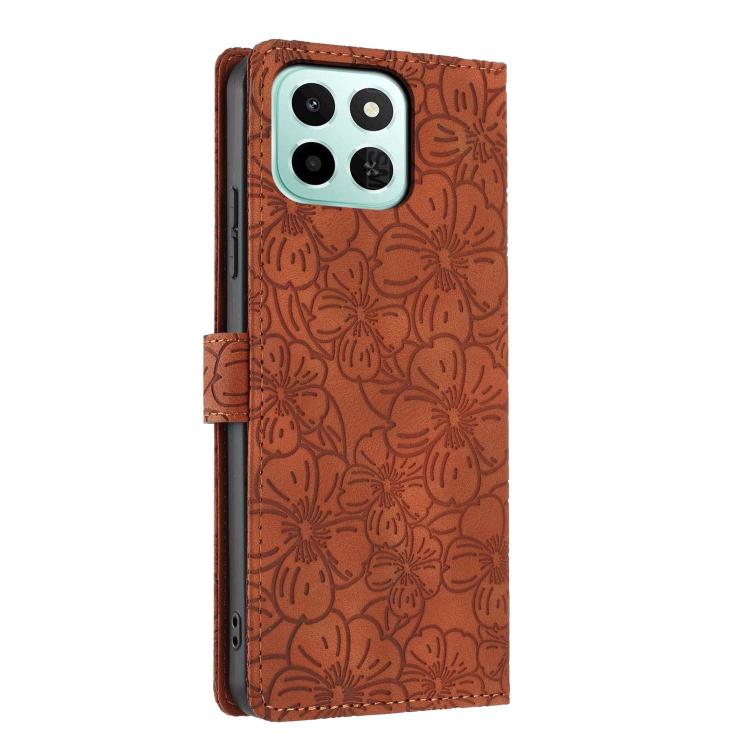 For Honor X6c 4G Cherry Blossoms Embossed Leather Phone Case