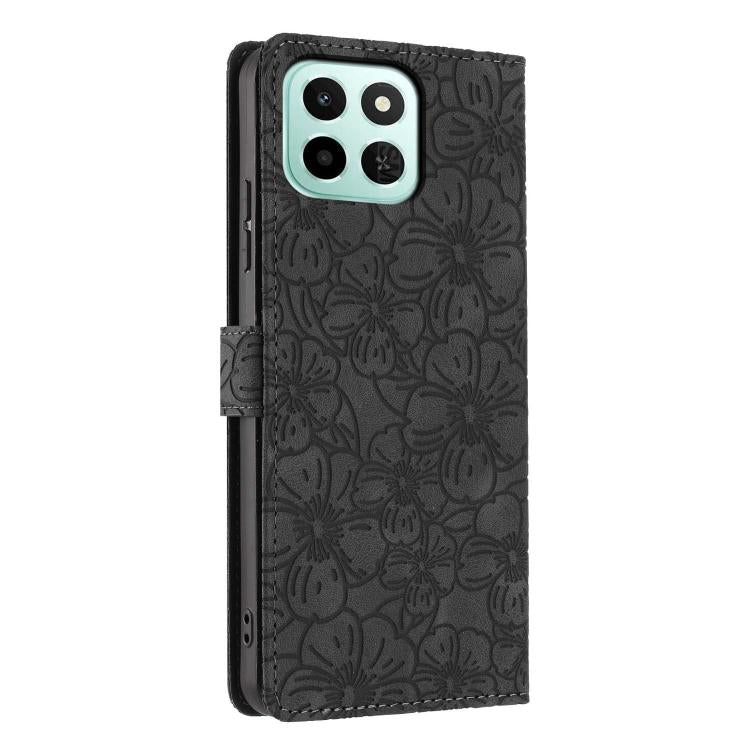 For Honor X6c 4G Cherry Blossoms Embossed Leather Phone Case