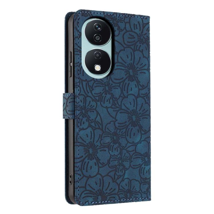 For Honor X7b Cherry Blossoms Embossed Leather Phone Case