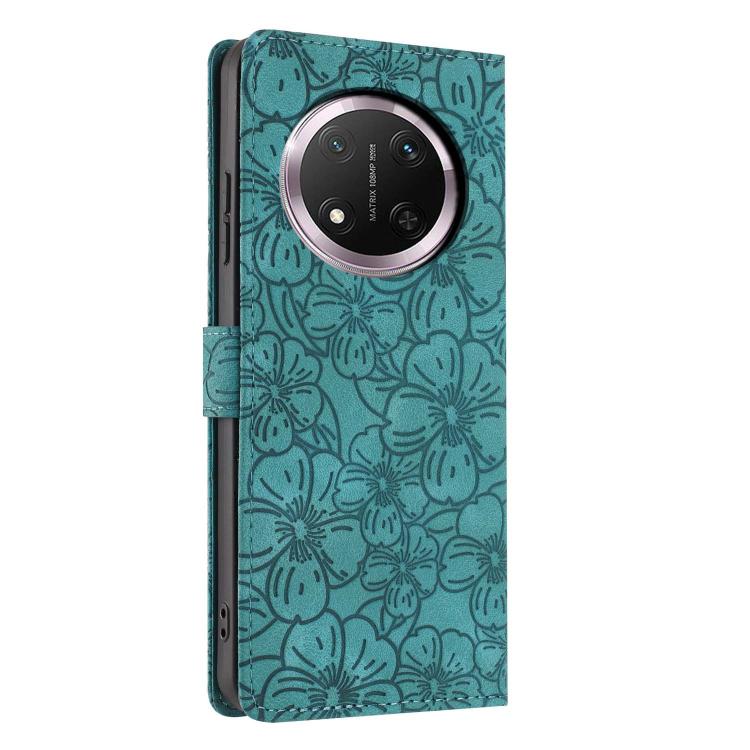 For Honor X9c Cherry Blossoms Embossed Leather Phone Case