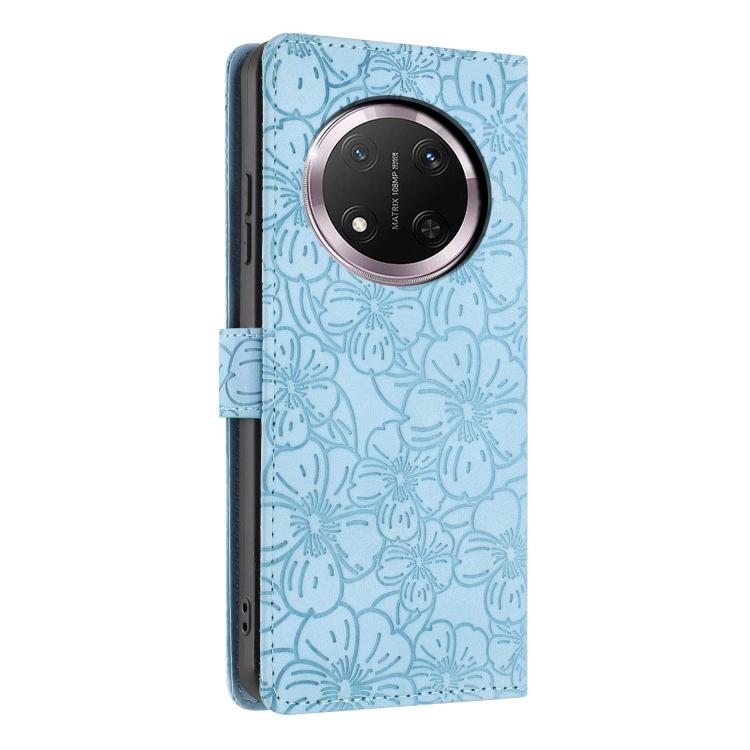 For Honor X9c Cherry Blossoms Embossed Leather Phone Case