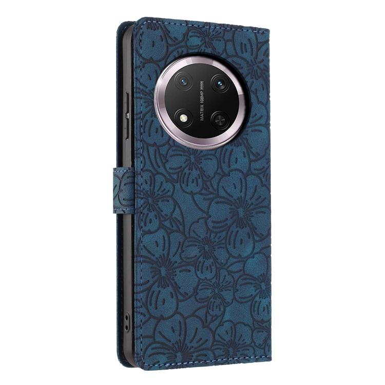 For Honor X9c Cherry Blossoms Embossed Leather Phone Case