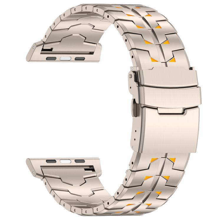 For Apple Watch 46mm / 49mm / 45mm / 44mm 26mm Wide Dual-color Detachable Safety Clasp Titanium Alloy Watch Band