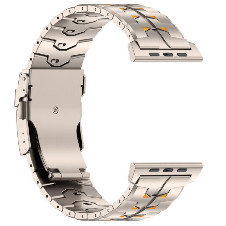 For Apple Watch 46mm / 49mm / 45mm / 44mm 26mm Wide Dual-color Detachable Safety Clasp Titanium Alloy Watch Band