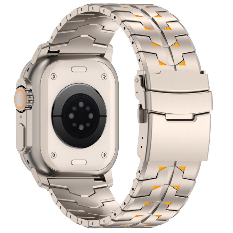 For Apple Watch 46mm / 49mm / 45mm / 44mm 26mm Wide Dual-color Detachable Safety Clasp Titanium Alloy Watch Band