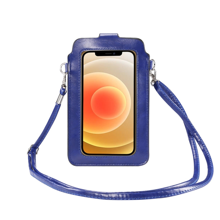 Crazy Horse Textured Riser Touch Screen Phone Case Universal Diagonal Carrying  Leather Case Suitable for 5.5-6.9 inch Smartphones