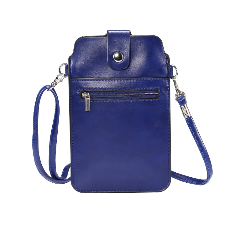 Crazy Horse Textured Riser Touch Screen Phone Case Universal Diagonal Carrying  Leather Case Suitable for 5.5-6.9 inch Smartphones