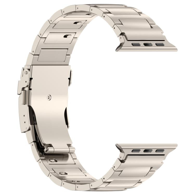For Apple Watch 46mm / 49mm / 45mm / 44mm I-shaped Quick-release Safety Clasp Titanium Alloy Watch Band